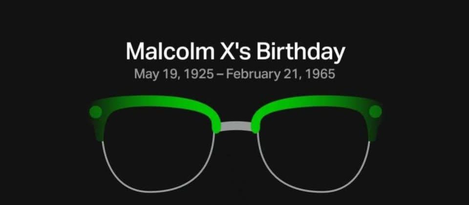 MALCOLM X GLASSES BIRTHDAY IMAGE FOR ARTICLE